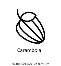 Carambola Vector   outline Icons. Simple stock illustration stock
