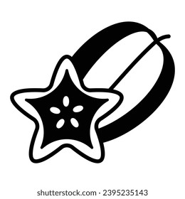 Carambole fruit vector design, known as star fruit, organic food, healthy nutrition, vegetarian product