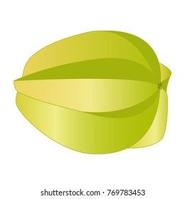 Carambolo isolated on white background, Vector illustration
