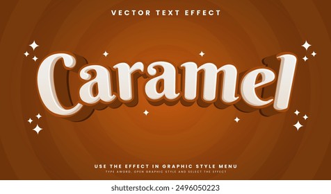 Caramel 3d Cartoon editable text effect template suitable for sweet food products