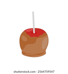 Caramel Apple , Autumn Isolated Vector Illustration