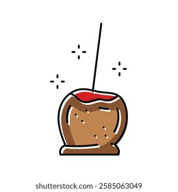 caramel apple autumn season color icon vector. caramel apple autumn season sign. isolated symbol illustration