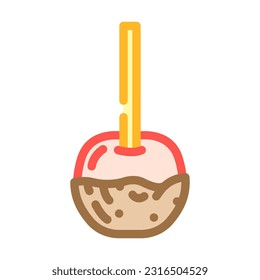 caramel apple food snack color icon vector. caramel apple food snack sign. isolated symbol illustration