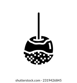 caramel apple food snack glyph icon vector. caramel apple food snack sign. isolated symbol illustration