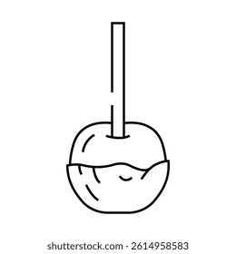 caramel apple food snack line icon vector. caramel apple food snack sign. isolated contour symbol black illustration