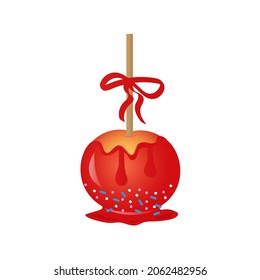 Caramel apple. Stock vector graphics.