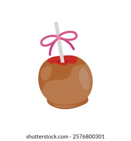 Caramel Apple, Sweets Vector Illustration Isolated