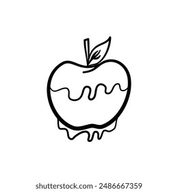 Caramel Apple vector clipart icon