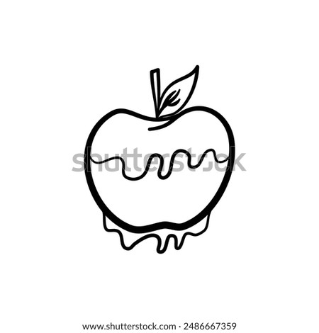 Caramel Apple vector clipart icon