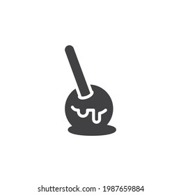Caramel apple vector icon. filled flat sign for mobile concept and web design. Candy apple glyph icon. Symbol, logo illustration. Vector graphics