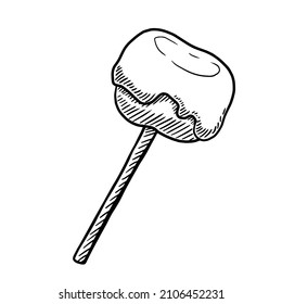 Caramel apple vector illustration on white background