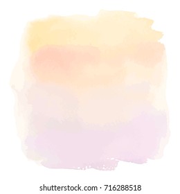 Caramel beige watercolor hand drawn gradient banner. Paint wash.