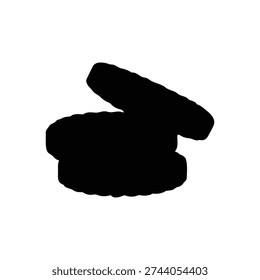 Caramel Biscuit silhouette icon vector flat design.