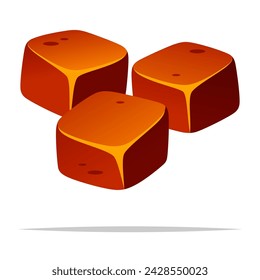 Caramel blocks vector isolated illustration