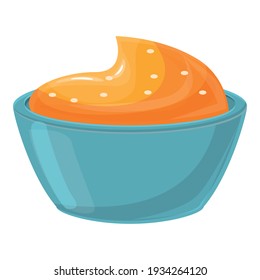 Caramel bowl icon. Cartoon of caramel bowl vector icon for web design isolated on white background