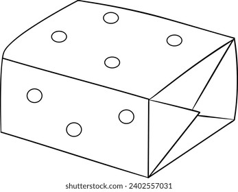 Casilla caramelo caja de caramelo ilustración de líneas vectoriales en blanco y negro