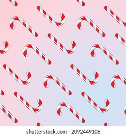 caramel candy cane pattern with pink and blue background
