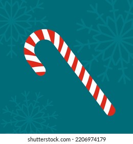 Caramel candy cane sweet illustration. Christmas or New Year festive design. vector illustration eps10