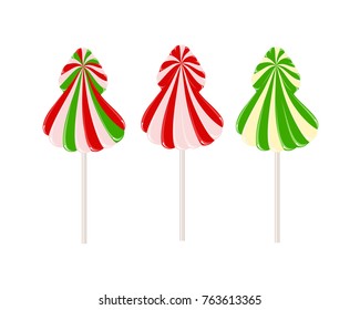 caramel candy colorful Christmas tree element for Christmas and new year vector illustration