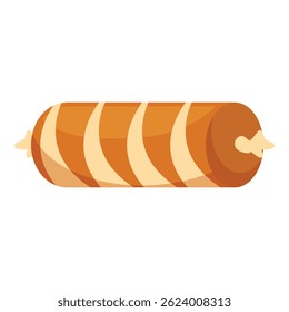 Caramel candy with filling wrapped in transparent cellophane, isolated on white background