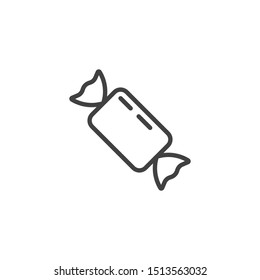 Caramel candy line icon. linear style sign for mobile concept and web design. Wrapped candy outline vector icon. Symbol, logo illustration. Vector graphics