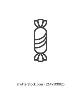 Icono de la línea de caramelo. signo de estilo lineal para concepto móvil y diseño web. Icono vectorial de contorno de caramelo envuelto. Símbolo, ilustración del logotipo. Gráficos vectoriales