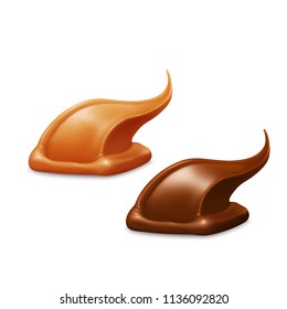 Caramel and chocolate, vector icons.