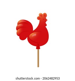 Caramel Cockerel on a stick, lollipop.