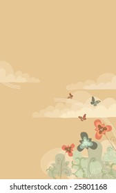 caramel and coffee wildflowers - clean clear shapes