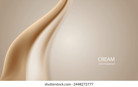 Caramel cream with milk fluid splash texture. Cocoa or coffee sweet delicious background. Gold and brown waves design.