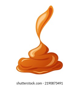 caramel cube cartoon. candy soft toffee, square brown block. vanilla toffy caramel cube vector illustration