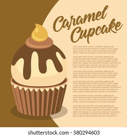 Caramel Cupcake Sweeties : Vector Illustration