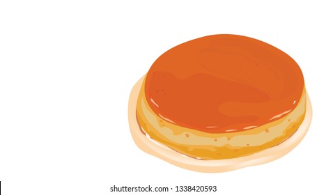 caramel custard pudding on...kground- vector eps 10.eps