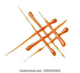 Caramel decoration for dessert on a white background. Vector illustration