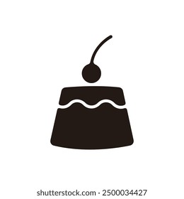 Caramel dessert icon. Flat silhouette version.