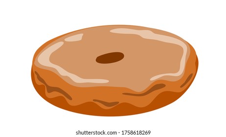 Caramel doughnut isolated in white vector