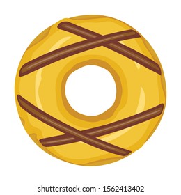 Caramel doughnut vector icon.Cartoon vector icon isolated on white background caramel doughnut.