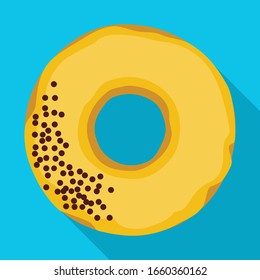 Caramel doughnut vector icon.Flat vector icon isolated on white background caramel doughnut.