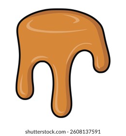 caramel drip cream melting candy syrup flat color vector illustration template design