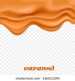 caramel drips 3D vector illustration