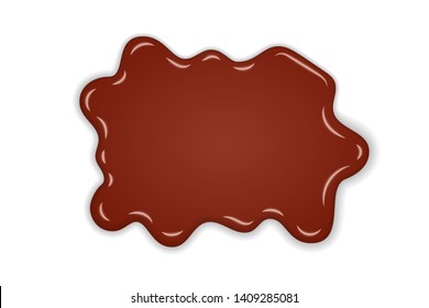 Caramel drop. Realistic caramel, flow liquid isolated on white background. 3D splash toffee candy. Delicious snack food. Nutrition element. Sweet tasty cream. Melt smooth sugar Vector illustration