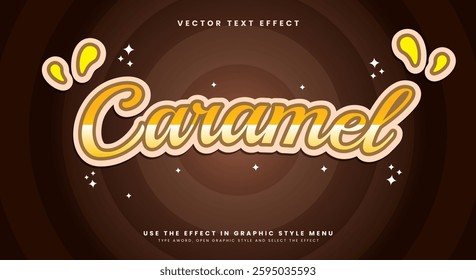 Caramel editable text effect template with modern style
