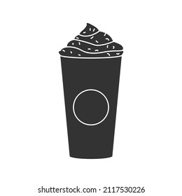 Caramel frappe icon isolated on background. Take away coffee symbol modern, simple, vector, icon for website design, mobile app, ui. Vector Illustration