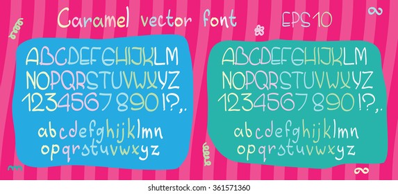 Caramel handwritten vector font