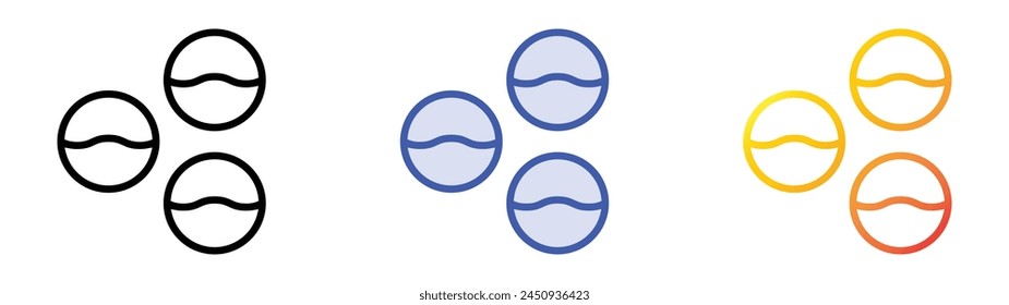 caramel icon. Linear, Blue Fill and Gradient Style Design Isolated On White Background