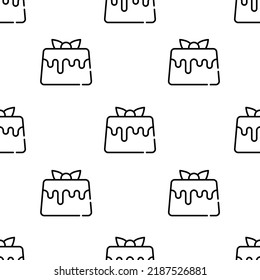 caramel icon pattern. Seamless caramel pattern on white background.