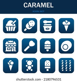 caramel icon set. Vector  illustrations related with Ice cream, Ice cream and Ice cream