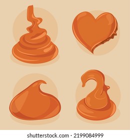 caramel icons collection vector style
