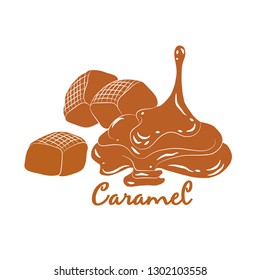 Caramel, liquid caramel, clipart, vector illustration	
