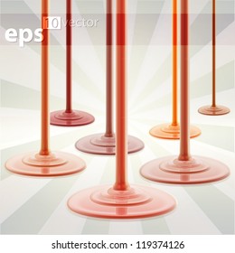 Caramel and melt chocolate cream flow drops, eps10 vector background